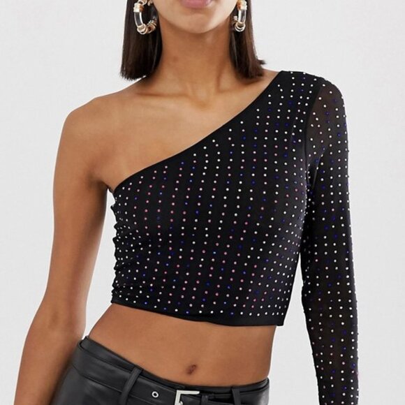 One Shoulder Crop Top - Picture 3 of 4